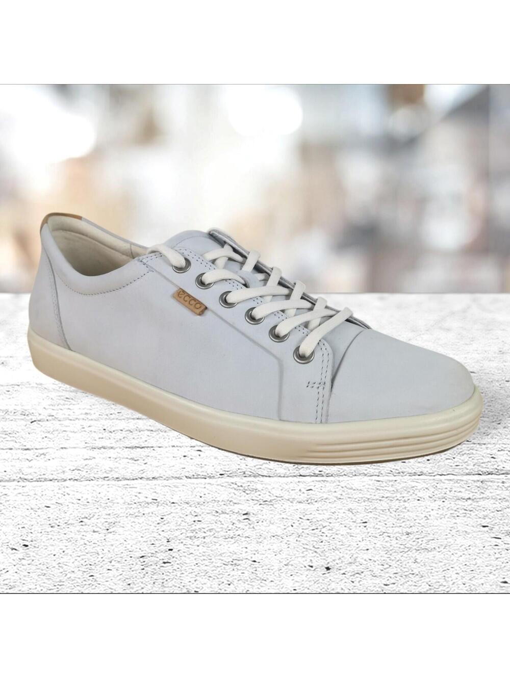 ECCO SOFT WOMEN'S GREY NUBUCK LACE UP SNEAKER SIZE 11 - Picture 2 of 9